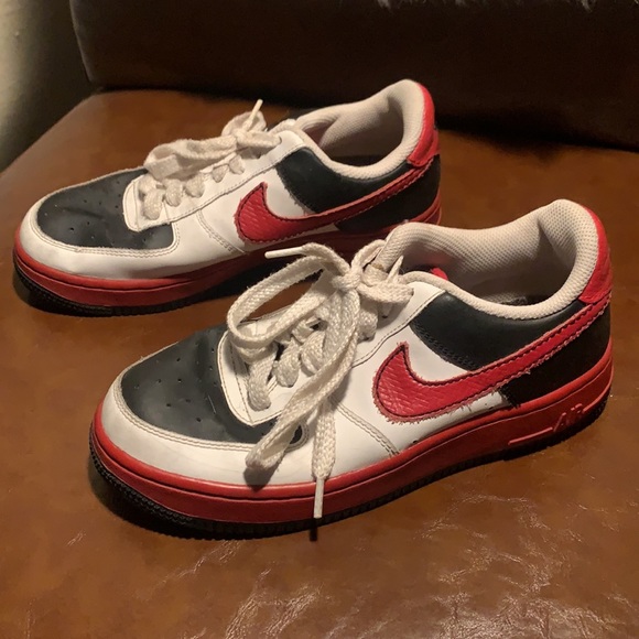 RARE vintage NIKE AIR FORCE 1 XXV '82 Shoes Black Red White 314192-162 - Picture 4 of 9
